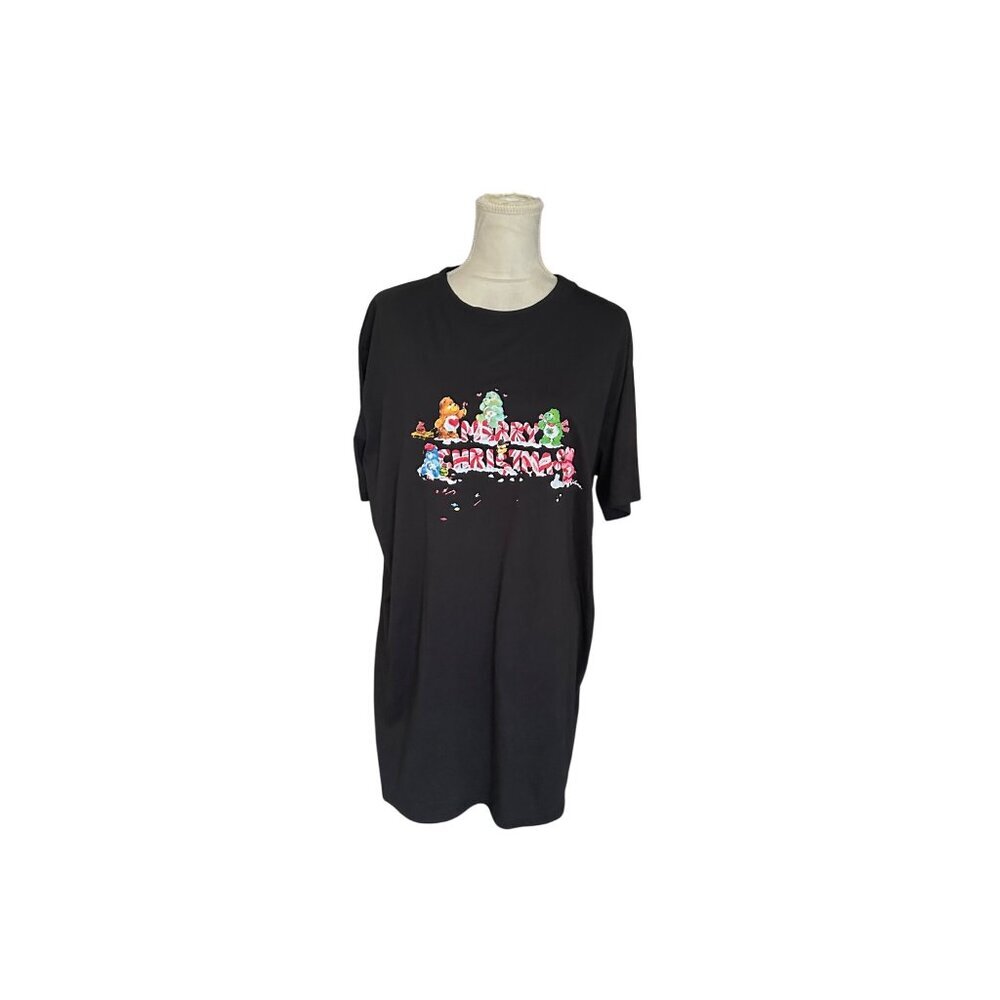 BP Retro Graphic Short Sleeve Sleep Shirt Black Graphic Merry Care Bears L NWT - Picture 3 of 12